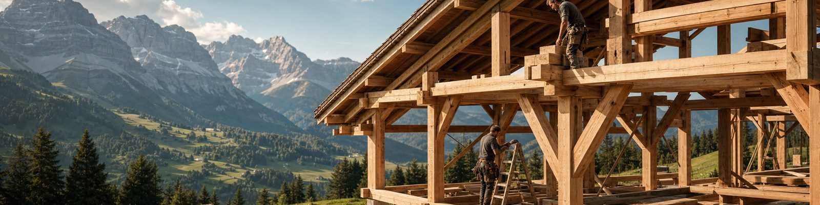 Charpente · Chalets en madrier · Traitement du bois - Trabois Sàrl